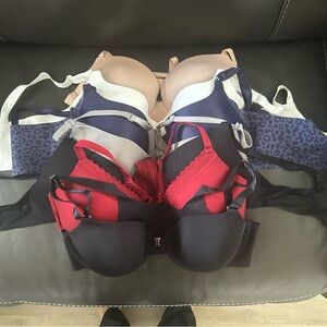 Victoria's Secret Bra Collection - Red, Black, Blue, Leopard. 7 38C bras